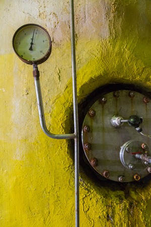 Special industrial equipment in the workshop of a factory for the production of wines and champagneの写真素材