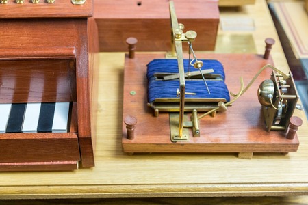 The world's first electromagnetic telegraph of the russian scientist P.L. Shilling, 1832の写真素材