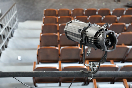 Professional equipment for halls, cinemas and theaters lightingの写真素材