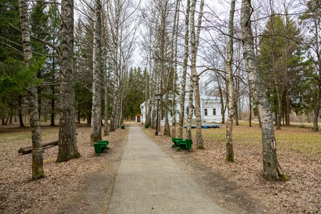 PERESLAVL-ZALESSKY, RUSSIA - APRIL 26, 2017: On the territory of the museum Botik of Peter I. Opened in 1803. The Monument of Historyのeditorial素材