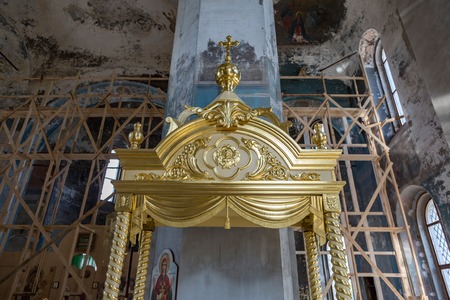 UGLICH, RUSSIA - JUNE 17, 2017: Interior of the Epiphany Cathedral. Architectural monument was founded in 1843のeditorial素材