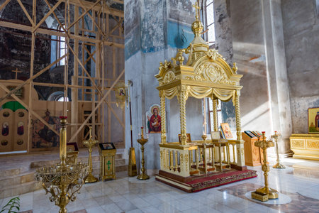 UGLICH, RUSSIA - JUNE 17, 2017: Interior of the Epiphany Cathedral. Architectural monument was...