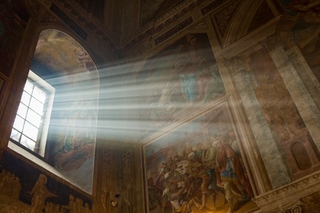 UGLICH, RUSSIA - JUNE 17, 2017: Interior of the Savior's Transfiguration Cathedral. The architectural monument was founded in 1710のeditorial素材