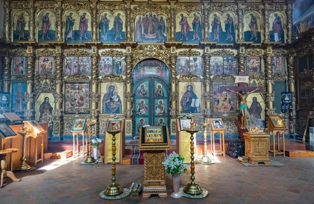 UGLICH, RUSSIA - JUNE 17, 2017: Interior of the Savior's Transfiguration Cathedral. The architectural monument was founded in 1710のeditorial素材
