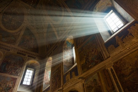 UGLICH, RUSSIA - JUNE 17, 2017: Interior of the Savior's Transfiguration Cathedral. The architectural monument was founded in 1710のeditorial素材
