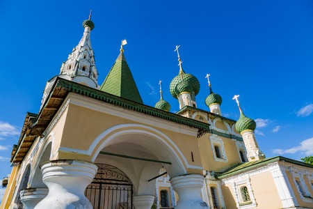 UGLICH, RUSSIA - JUNE 17, 2017: Facade of the Church of the Nativity of John the Baptist on the Volga River. Built in 1691のeditorial素材