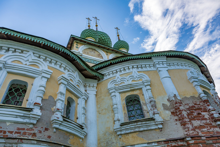 UGLICH, RUSSIA - JUNE 17, 2017: Facade of the Church of the Nativity of John the Baptist on the Volga River. Built in 1691のeditorial素材