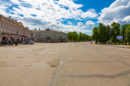 UGLICH, RUSSIA - JUNE 17, 2017: Uspenskaya square in the heart of the city. The Yaroslavl Regionのeditorial素材