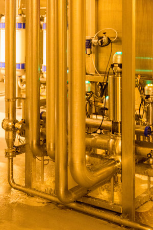 Equipment, industrial tools and machinery for the production of beer in factory shops