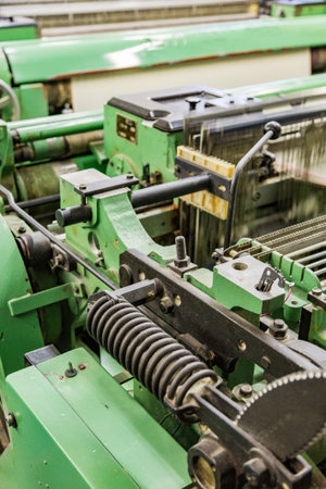 Part of the obsolete green loom at the weaving factory
