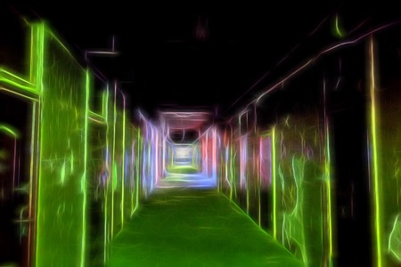 Ruined abandoned room in a house requiring major repairsの写真素材