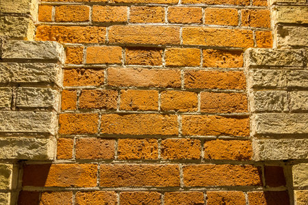 The idea of design embossed wall of an old textured bricks
