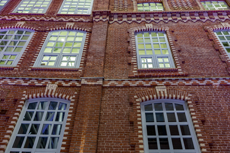 MOSCOW, RUSSIA - NOVEMBER 26, 2017: Brick facade of the historic confectionery factory Bolshevik. Founded in 1855のeditorial素材
