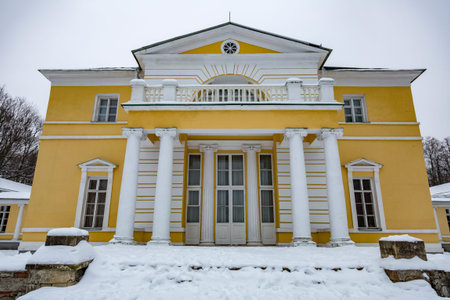 MOSCOW, RUSSIA - DECEMBER 9, 2017: The architecture of the historic Manor Bratsevo. Object of...