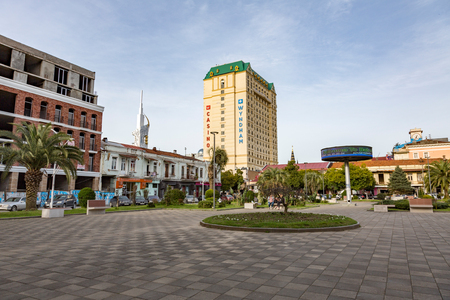 BATUMI, GEORGIA - MARCH 17, 2018: Architecture of the resort city of Batumi on a sunny dayのeditorial素材