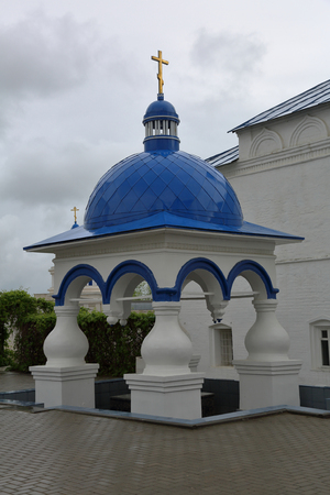 BOGOLYUBOVO, RUSSIA - MAY 19, 2018: The facade of the Holy Bogolyubsky Female Monastery of the Nativity of the Virgin. Founded in the 12th centuryのeditorial素材