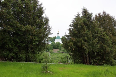VLADIMIR, RUSSIA - MAY 19, 2018: Patriarchal Garden in the historical center of the city. Known as a place of cultural rest from the XVI centuryのeditorial素材