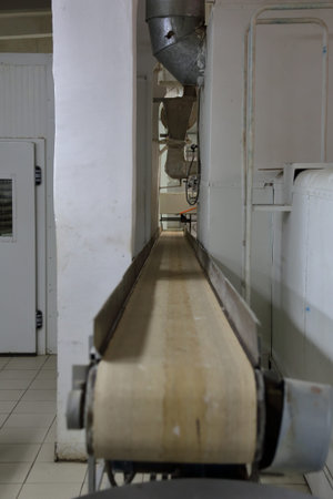 Industrial equipment and machinery at the factory of bread and sweets