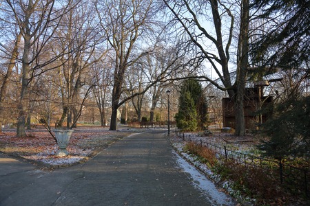 KALININGRAD, RUSSIA - NOVEMBER 30, 2018: On the territory of the city zoo. One of the largest and oldest zoos in modern Russia. Founded in 1896のeditorial素材