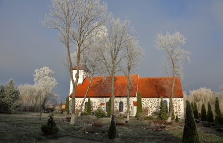 USHAKOVO, KALININGRAD REGION, RUSSIA - NOVEMBER 28, 2018: Exterior of Kirch Heiligenwalde, now the Church of St. Nicholas. Founded in 1344のeditorial素材