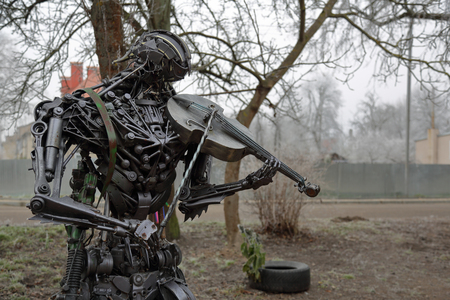 GVARDEISK, KALININGRAD REGION, RUSSIA - NOVEMBER 28, 2018: Art installation from auto parts. Author - Alexander Bragaのeditorial素材