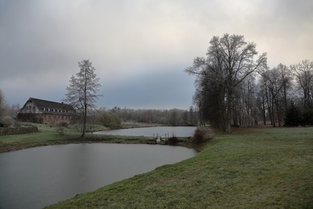 IZOBILNOE, KALININGRAD REGION, RUSSIA - NOVEMBER 28, 2018: Well-groomed territory of the Monastery of the Mother of God's Sovereign Iconのeditorial素材