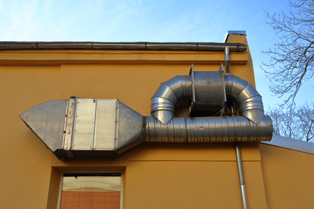 Part of the air circulation system in the industrial premises of the factoryの写真素材