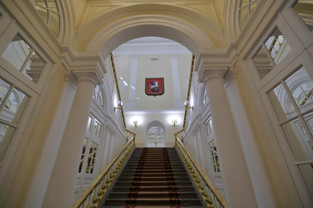 Moscow, Russia - May 18, 2019: Interior of the City Hall and City Government building on Tverskaya streetのeditorial素材