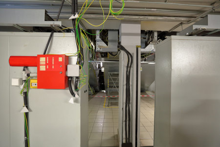 Room of maintenance and control of escalators in the subway