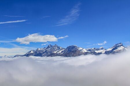 Colorful mountain landscape of the Swiss Alps on a summer dayの写真素材