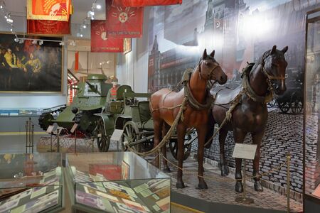 Moscow, Russia - January 16, 2020: Interior of the Central Museum of Armed Forces of the Russian Federation. Founded in 1919のeditorial素材