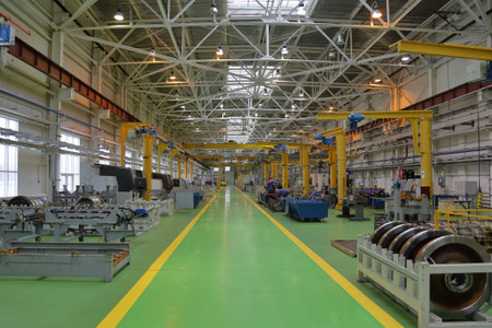 Moscow, Russia - January 29, 2020: Inside the Mitino electric depot for the maintenance and repair...