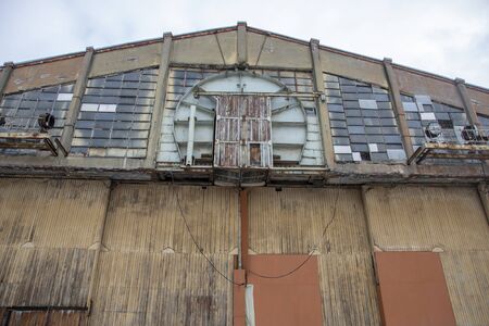 Moscow, Russia - February 1, 2020: Abandoned industrial building of the MIG Aircraft Building Plantのeditorial素材
