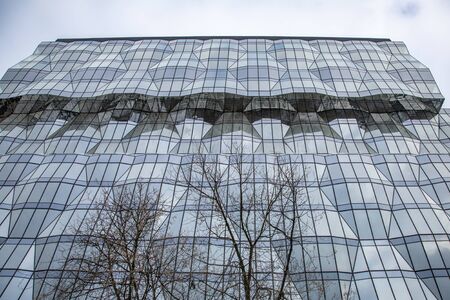 Moscow, Russia - February 1, 2020: New modern architectural development in a historic city district on Khodynsky Fieldのeditorial素材