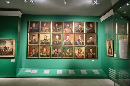 Moscow, Russia - February 05, 2020: Part of the exposition of the Museum-panorama Battle of Borodinoのeditorial素材