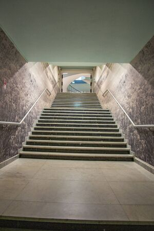 Moscow, Russia - February 05, 2020: Indoor stone staircase in the interior of the Battle of Borodino Museumのeditorial素材