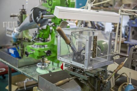 Moscow, Russia -February 14, 2020: Industrial workshop of the watch factory Nika. Manufacture of wristwatches and precious metal productsのeditorial素材