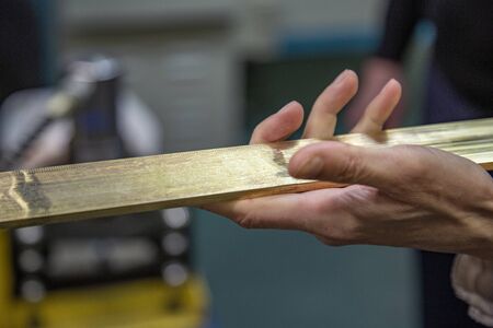 Moscow, Russia - February 14, 2020: Component parts of the watch factory Nika products. Manufacture of wristwatches and precious metal productsのeditorial素材