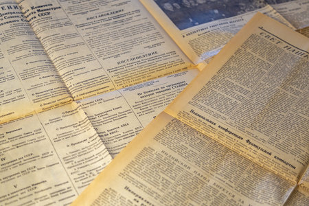 Moscow, Russia - April 3, 2020: The old communist newspaper of the USSR in 1953