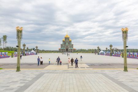 Kubinka, Russia - July 26, 2020: Exterior of the Main Temple of the Armed Forces of the Russian...