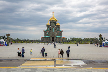 Kubinka, Russia - July 26, 2020: Exterior of the Main Temple of the Armed Forces of the Russian...