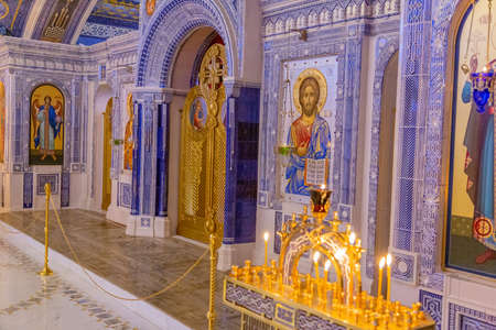 Kubinka, Russia - July 26, 2020: Interior of the Main Temple of the Armed Forces of the Russian Federation. Opened in 2020 for the 75th anniversary of the Victory in World War IIのeditorial素材