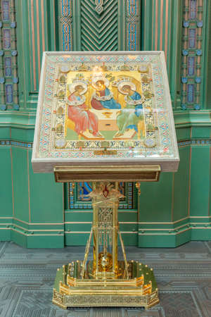 Kubinka, Russia - July 26, 2020: Interior of the Main Temple of the Armed Forces of the Russian Federation. Opened in 2020 for the 75th anniversary of the Victory in World War IIのeditorial素材