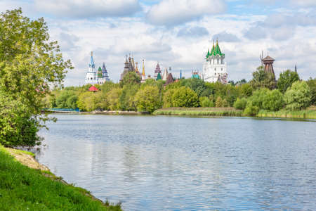 Moscow, Russia - August 16, 2020: The complex of buildings of the Kremlin in Izmailovo. Unique modern center of culture and entertainmentのeditorial素材