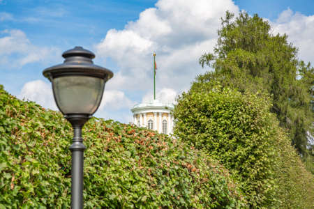 Krasnogorsk, Russia - August 23, 2020: Part of the architectural ensemble of the historical museum-estate Arkhangelskoye. Fine example of the 18th century architecture and park landscapingのeditorial素材