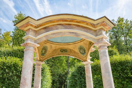 Krasnogorsk, Russia - August 23, 2020: Part of the architectural ensemble of the historical museum-estate Arkhangelskoye. Fine example of the 18th century architecture and park landscapingのeditorial素材