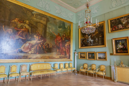 Krasnogorsk, Russia - August 23, 2020: Interior of the architectural ensemble of the historical...
