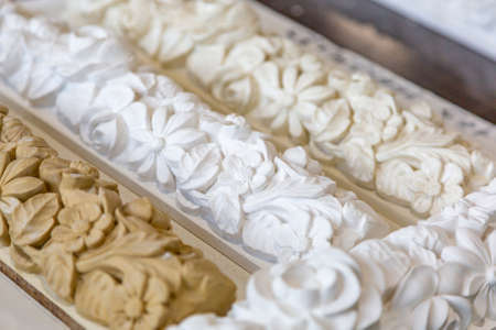 Moscow, Russia - September 07, 2020: Products of the Dikart gypsum stucco molding plantのeditorial素材