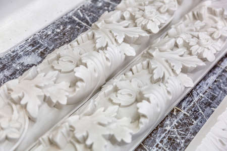 Moscow, Russia - September 07, 2020: Products of the Dikart gypsum stucco molding plantのeditorial素材