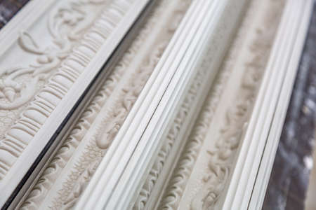 Moscow, Russia - September 07, 2020: Products of the Dikart gypsum stucco molding plantのeditorial素材